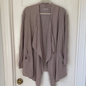 Barefoot Dreams Draped Cardigan - Taupe S/M